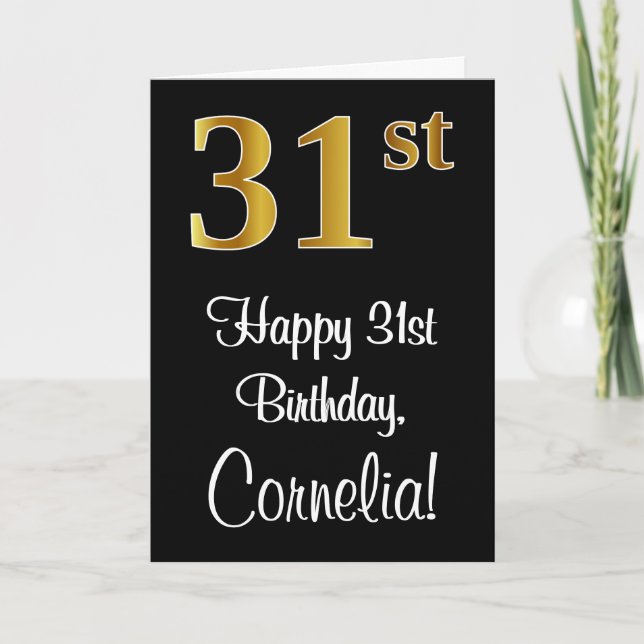31a Birthday ~ Elegant Luxurious Faux Guld Titta # Kort (Framsida)
