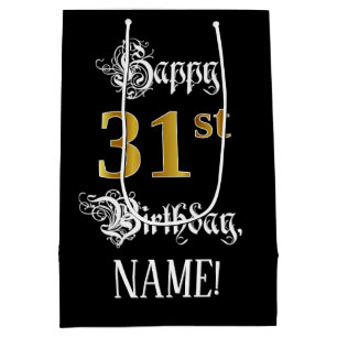 31a Birthday ~ Finare Script; Faux Guld Titta; Nam