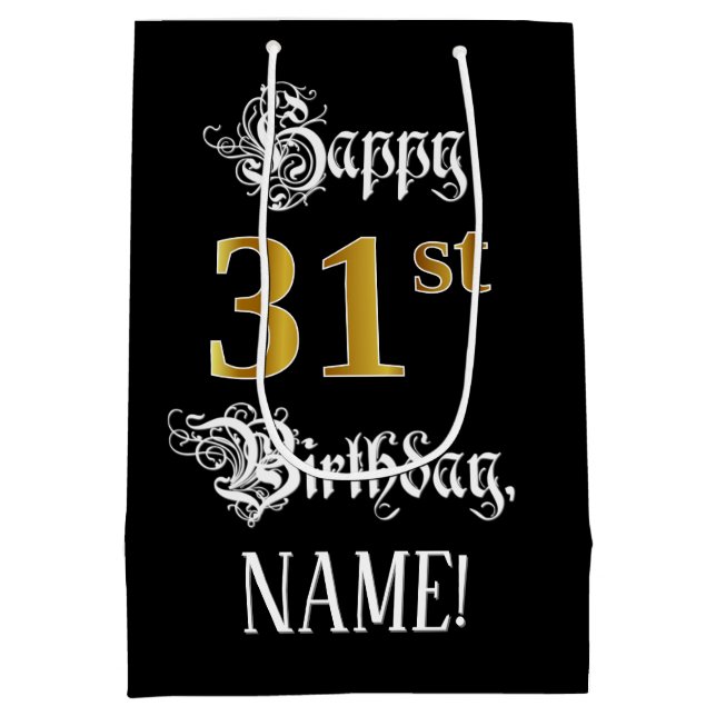 31a Birthday ~ Finare Script; Faux Guld Titta; Nam (Baksidan)