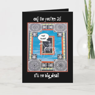 31a Birthday med Skeleton Riding a Horse Kort
