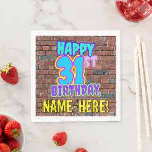31a Birthday ~ Roligt, Urban Graffiti Inspired loo Pappersservett
