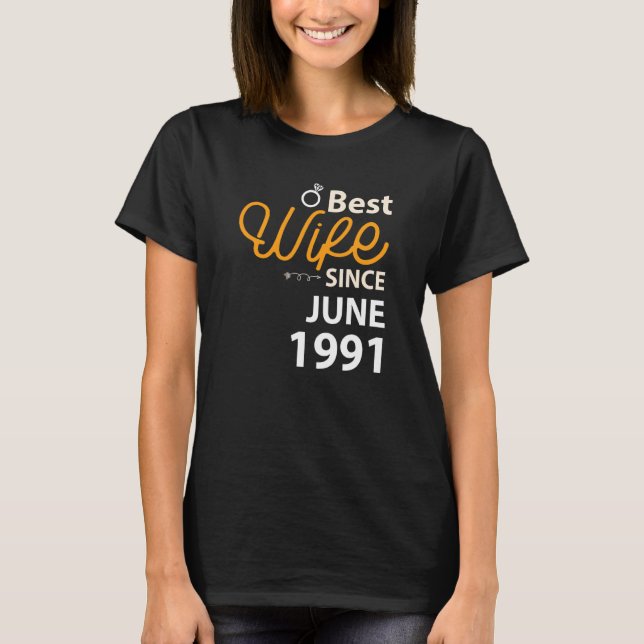 31a Bröllop-årsdagen för den bästa frun sedan juni T Shirt (Framsida)