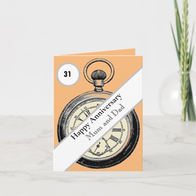 31a Bröllop-årsdagen redigerbar Kort (Framsida)