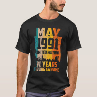 31a födelsedag 31 år Fantastisk sedan maj 1991 Vin T Shirt