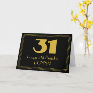 31a födelsedag: Art Deco Inspired Titta "31" och N Kort