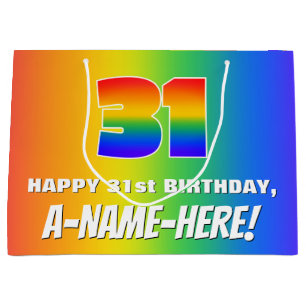 31a Födelsedag: Färgfull, Roligt Rainbow Mönster #