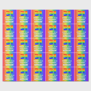 31a Födelsedag: Färgfull, Roligt Rainbow Mönster # Presentpapper