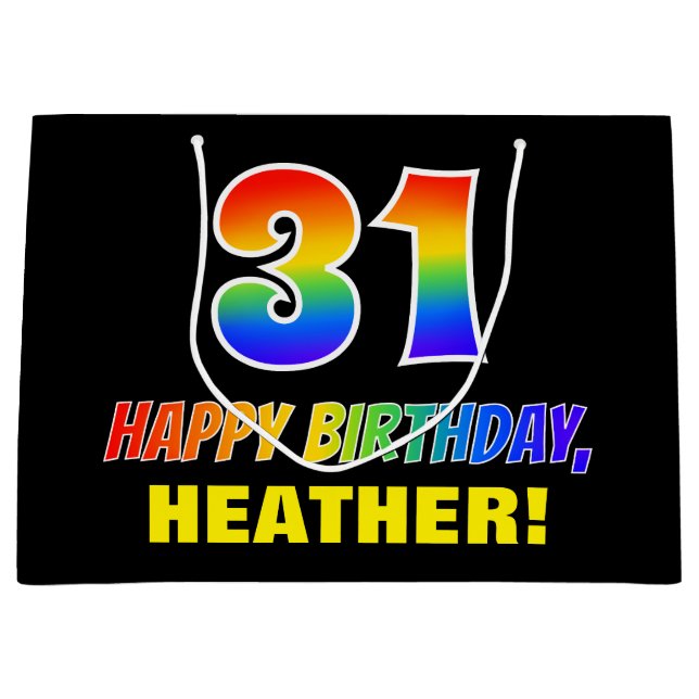 31a födelsedag: fetstil, Roligt, enkel, regnbåge 3 (Framsidan)