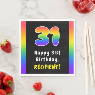 31a Födelsedag: Rainbow Spectrum nr 31, anpassat n Pappersservett