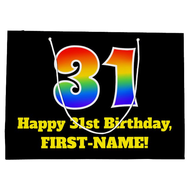 31a Födelsedag ~ Roligt, färglös, Vibrant, regnbåg (Baksidan)