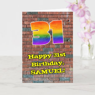 31a Födelsedag: Roligt Graffiti-Inspired Rainbow 3 Kort