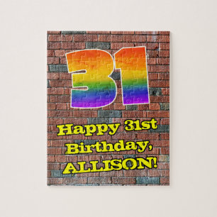 31a Födelsedag: Roligt Graffiti-Inspired Rainbow 3 Pussel
