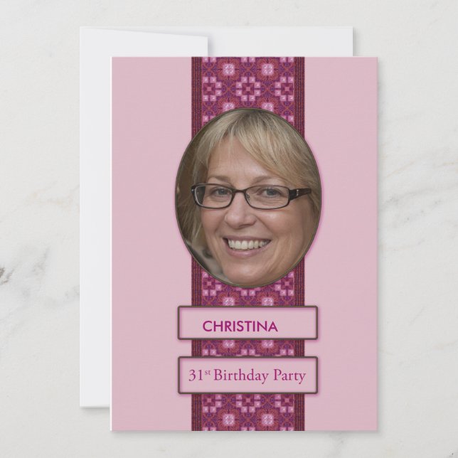 31a Födelsedagsfest inbjudan Bild och Namn (Framsida)