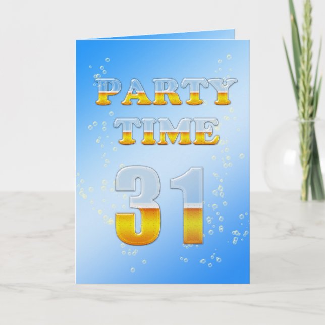 31a födelsedagsfest inbjudan med mycket öl (Framsida)