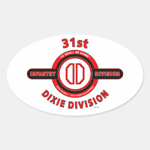31A INFANTRY DIVISION ’DIXIE DIVISION’ OVALT KLISTERMÄRKE
