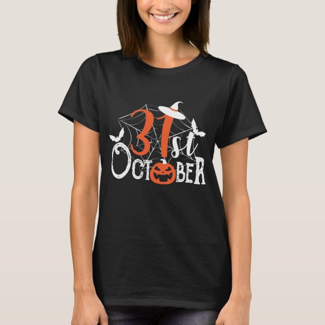 31a Oktober Halloween Firande T Shirt (Framsida)