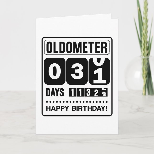 31a Oldometer-kort på födelsedagen Tack Kort (Framsida)