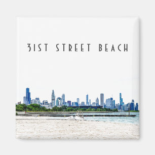 31a Street Beach Chicago Magnet
