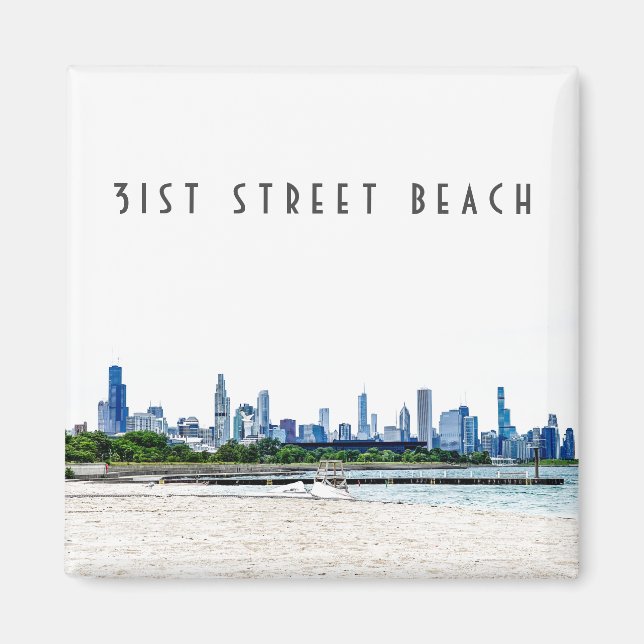 31a Street Beach Chicago Magnet (Framsidan)