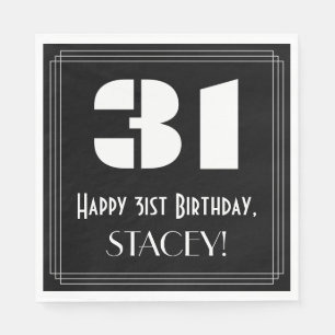 31ans födelsedag: Art Deco Inspired Titta "31" + Pappersservett