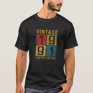 31St Birthday Vintage 1991 Born In 1991 31 Yrs Old T Shirt