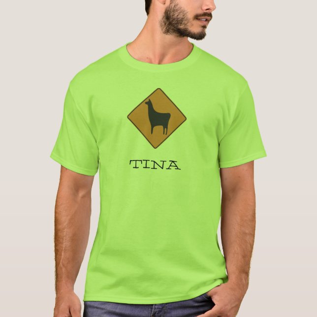 320px-Road_sign_llama.svg TINA T Shirt (Framsida)