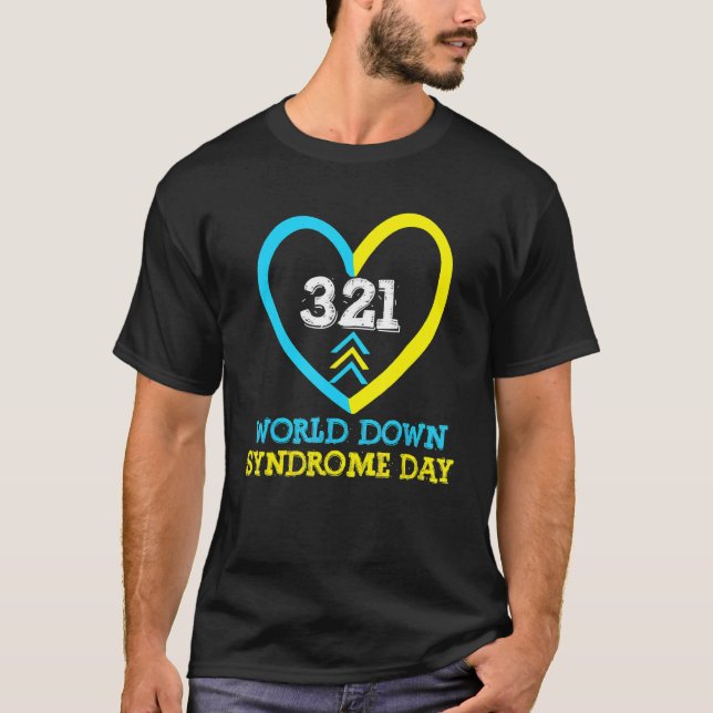 321 World Down Syndrome Awareness Day , Trisomy 21 T Shirt (Framsida)