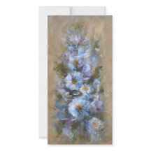 322 blå blommig 4 x 8" kort