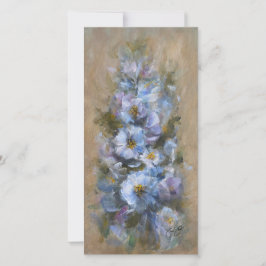 322 blå blommig 4 x 8" kort