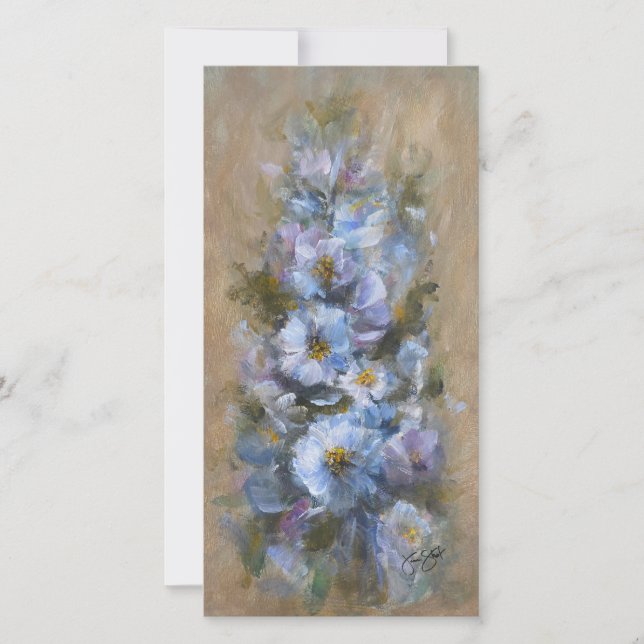 322 blå blommig 4 x 8" kort (Framsida)