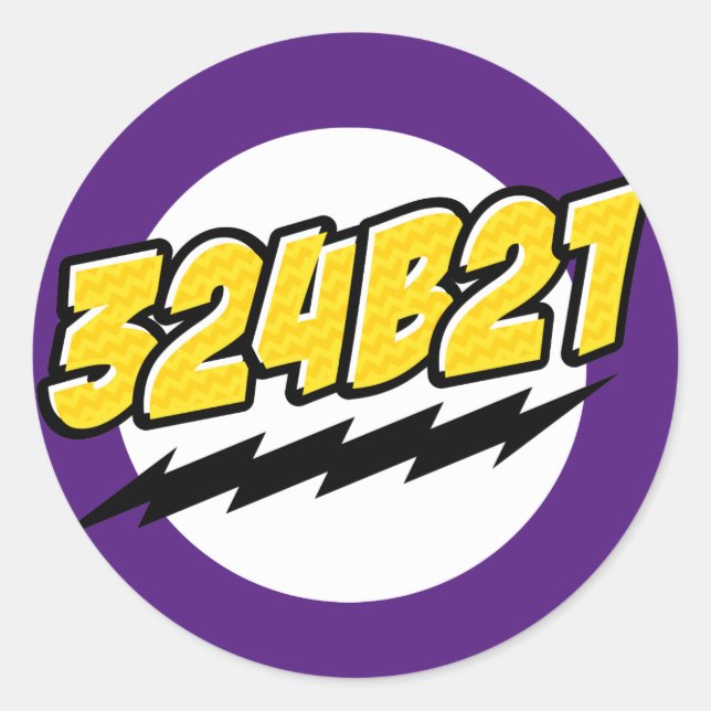 324B21-streck Runt Klistermärke (Framsida)