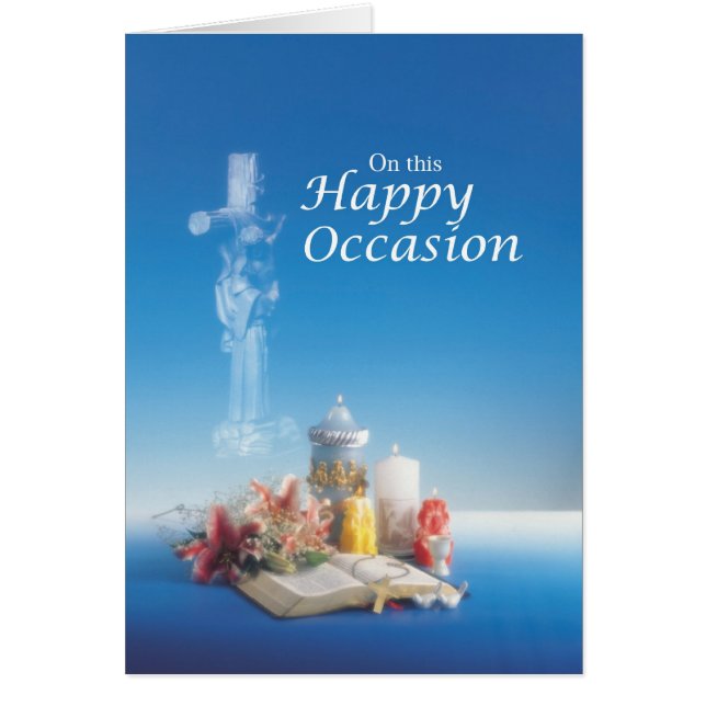 3260 Lycklig Tillfälle Blue Hälsningskort (Framsidan)