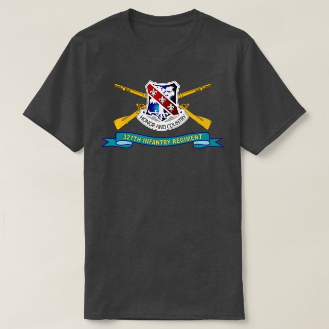 327:e infanteriregimen DUI w Br Ribbon X T Shirt (Design framsida)
