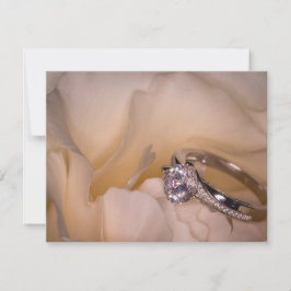 3292-Förlovningars Ring på vit nejlika Inbjudningar