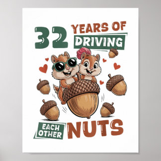 32:a Bröllop-årsdagen 32 år Parppelmatchning Poster
