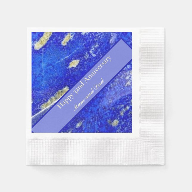 32:a Bröllop-årsdagen redigerbar Pappersservett (Framsidan)