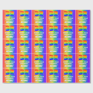 32:a födelsedag: färgfull, Roligt Rainbow Mönster Presentpapper