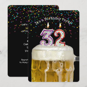 32:a födelsedag i Party Inbjudningar