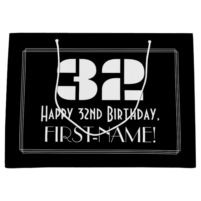 32:a födelsedagen ~ Art Deco Inspired Titta "32" + (Framsidan)