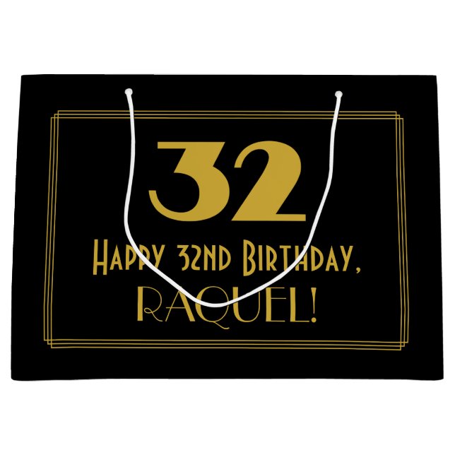 32:a födelsedagen - Art Deco Inspired Titta "32" o (Framsidan)