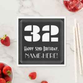 32:a födelsedagen: Art Deco Inspired Titta "32" + Pappersservett