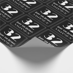 32:a födelsedagen - Art Deco Inspired Titta "32", Presentpapper