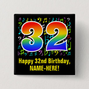 32:a födelsedagen: Färgstarka musiksymboler, reg Knapp