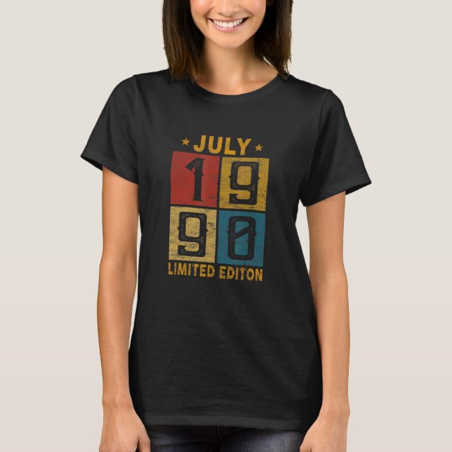 32:a födelsedagen juli 1990, född 1990, 32:a årgån t shirt (Framsida)