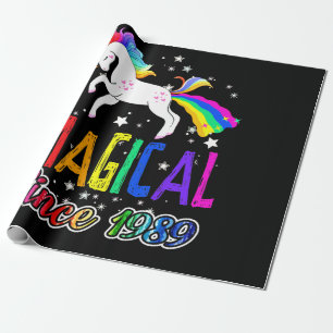 32:a födelsedagen Magic Farting Unicorn Rainbow 19 Presentpapper