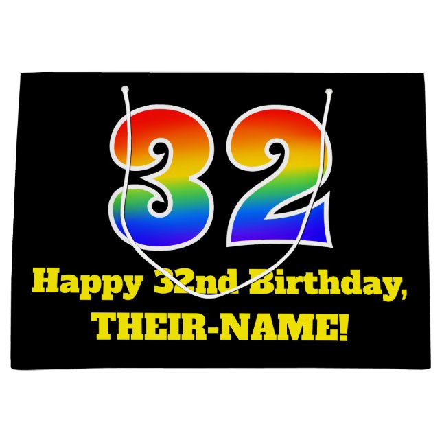 32:a födelsedagen ~ Roligt, färgstark, vibrant, re (Framsidan)