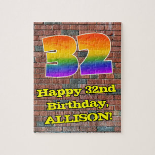 32:a födelsedagen: Roligt Graffiti-Inspired Rainbo Pussel