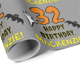 32:a födelsedagen: Spooky Halloween Theme, eget na Presentpapper