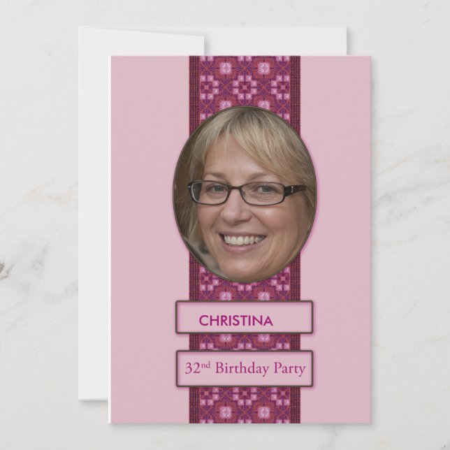 32:a Födelsedagsfest inbjudan Bild och Namn (Framsida)