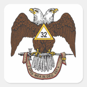 32:a graden Scottish Rite Brown Eagle Fyrkantigt Klistermärke